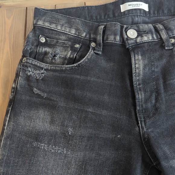 Moussy Vintage Women’s Faded Black Distressed Mid Rise Jeans - Picture 10 of 12